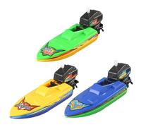Giocattolo da bagno, barca giocattolo 3pcs, a galleggiante in plastica, bagno per gioco d'acqua della vasca, barca a rivolta verso l'alto