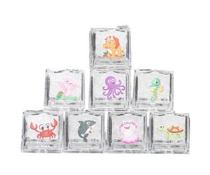 Giocattolo da bagno luminoso, 8 pezzi, illuminazione automatica, divertimento attivato in acqua, impermeabile, giocattolo da bagno che si al buio, luce ghiacciata per e ragazze, bianco