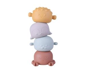 Giocattolo da bagno per bambini, 4 pezzi, impilabile, morbido animale, giocattolo da bagno per bambini, per vasca da bagno, piscina, casa, gioco d'acqua, ragazza, figlio, figlia, della famiglia