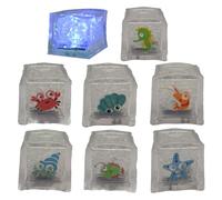 Giocattolo da bagno per bambini, cubetti di ghiaccio leggero a LED, bambini luminosi - cubi cubi a led LIGHTX cubetti cubo | Cubo luminoso attivato dall'acqua con motivo del mare per compleanni