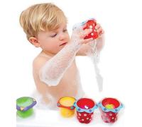 Giocattolo da bagno per bambini Nuby Splish Splash, 5 pezzi, con tazze impilabili
