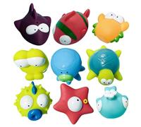 Giocattolo da bagno per bambini, set da 9 pezzi, con simpatici personaggi senza fori, giocattolo per vasca da bagno per bambini, per parco acquatico, piscina, casa e viaggi