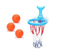 Giocattolo da Bagno per Neonati,3 Palline Senza Fori+Canestro da Basket con Ventosa Forte Design Squalo Blu Set di Giocattoli per Soggiorno Bagno Camera da Letto