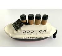 Giocattolo da bagno Titanic 1912 resina gomma bianca linea stella regalo bamb...