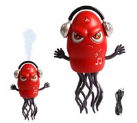 Giocattolo da ballo per bambini, con sensore di ostacoli, calamari, luce ricaricabile, giocattolo da danza per pancia, gioco per gattonare, lettino per compleanno, Natale