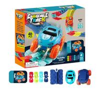 Giocattolo da corsa: luce a LED elettrica flessibile, costruzione di percorsi motorizzati creativi, gioco di veicoli di apprendimento interattivo | Giocattolo flessibile per la costruzione della pista