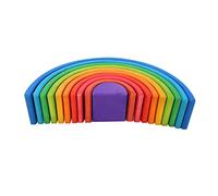 Giocattolo da Costruzione Impilabile in Legno Colorato, Blocchi Impilabili a Semicerchio con Superficie Opaca, Allenamento per la Coscienza, 10 Blocchi da Costruzione per Bambini Piccoli