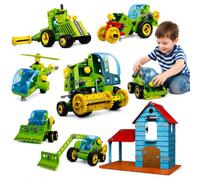 Giocattolo da costruzione per bambini, 7 in 1, con 7 modelli, giocattolo | 153 pezzi. Divertimento creativo con veicoli e casa: favorisce le abilità motorie, il pensiero logico e il gioco fantasioso