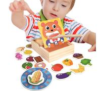 Giocattolo Da Mangiare In Legno - Set Di Finzione Per Orso Di 3 Anni, Gioco Di Apprendimento E Addestramento, Gioco Educativo Precoce | Scatola Di Legno Per Lo Sviluppo Delle Capacità Motorie , Pe