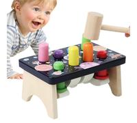 Giocattolo da Martello in Legno per Bambini, Gioco di Talpa per Bambini, Banca da martellamento in Legno colorato di Whack Mole con Martello, Fine Motor Preschool Educational Toys for Girls