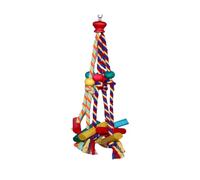 Giocattolo da masticare in legno naturale per uccelli, da appendere e arrampicare in gabbia - Attività con corda da masticare per conuri, calopsitte e parrocchetti.,Stile 1,6x25 cm