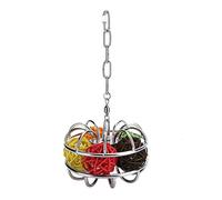 Giocattolo da masticare per uccelli Pappagalli con palla in rattan Giocattolo che morde per uccelli che giocano a foraggiamento Forniture per animali domestici