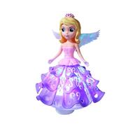 Giocattolo da principessa fata musicale - illumina la bambola di plastica elettrica con gonna rotante | Figura di ballerina ad angelo a led rotante con funzione di movimento del petalo, regalo perfett