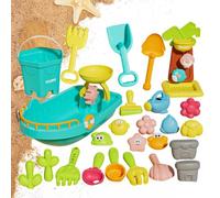 Giocattolo da spiaggia per bambini, 25 pezzi, per bambini, giocattolo di sabbia per bambini, per tutte le piscine, l'acqua, il nuoto, le immersioni, le vacanze estive, la famiglia, all'aperto e