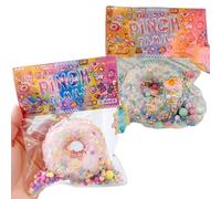 Giocattolo da spremere 2 pezzi Simpatici giocattoli di decompressione a forma di ciambella Giocattoli antistress vivaci con accessori Giocattolo antistress resiliente 2, 4x2, 4 per bambini