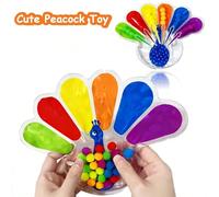 Giocattolo da spremere a forma di gallo pisello, giocattolo sensoriale per la classificazione dei colori: accessorio da viaggio silenzioso - gioco per le abilità motorie fini, adatto per attività di a