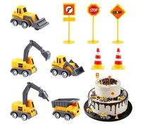 Giocattolo Decorazioni Torta Compleanno, 10 Pezzi Escavatore Giocattolo Decorazioni per Torte, Giocattolo Decorazione Torta Mini Escavatore, Giocattolo Escavatore per Bambini di 2, 3, 4 e 5 Anni
