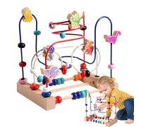 Giocattolo Del Labirinto Di Perline Di Dinosauro - Coperture Di Legno Giocattolo Attività | Toddler Learning Perge Giocattolo, Colorful Abacus Maze, Fine Motor Skill Development Toy, Regalo Educativo