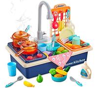 Giocattolo del lavandino della cucina,Giocattolo da Cucina Multifunzionale,Set Giocattolo per Lavello con Rubinetto Elettrico Aggiornato,Giocattoli educativi intelligenti per bambini 3 ai 6 Anni