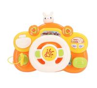 Giocattolo del volante per bambini giocatto musicale educativo multifunzionale con effetto di illuminazione ruota di guida portatile per bambini piccoli per bambini suonare (Cute Rabbit Pattern)