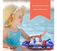 Giocattolo Della Nave Antincendio | Vasca Da Bagno Elettrica Per Barca Per Bambini | Barca Antincendio Con Spruzzi D'acqua Con E Musica, Alimentata A Batteria Per Divertenti Giocattoli Da Bagno P