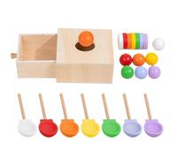Giocattolo della scatola di monete in legno, giocattolo del cassetto della moneta - Ordinatore di forma in legno Tornio di valuta di sviluppo Toy - 7 Colore delle sfere che il gioco per