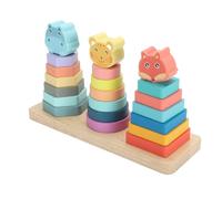 Giocattolo di Accatastamento di Ordinamento di Legno, Forma di Colore Educativo Precoce di Forma Animale, Modi Multipli per Giocare per L'apprendimento del Bambino, Materiale di