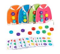 Giocattolo di allacciatura per bambini - Carte di allacciatura per vestiti in legno | Impara a legare i vestiti | Migliora la capacità pratica | Esercizio dei movimenti sottili della mano | Sviluppo