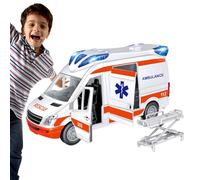 Giocattolo Di Ambulanza Per Bambini | 1:40 Veicolo Di Emergenza Con Luci E Suono | Truck Giocattolo Ad Attrito Ad Attrito Per Ragazzi E Ragazze Di Età Compresa Tra 3 E 8 Anni | Auto Ambulanza Re