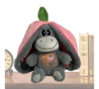 Giocattolo di asino imbottito - asini che respirano peluche | Plushiey animato | Snuggle Animal Companion | Giocattolo luci lenitivo per l'istruzione precoce | Cuscino per la decorazione