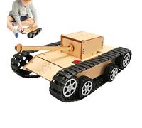 Giocattolo di assemblaggio del serbatoio - Manuale Assemblea Veicolo del carro armato | Modello scientifico di tracciatori elettrici in legno per bambini, Attività di scienze 'apprendimento