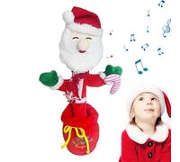 Giocattolo di Babbo Natale , Babbo Natale con la musica, giocattolo di Babbo Natale canto elettrico di Natale, torsione di un uomo barbuto che registra un alce giocattolo per comodino