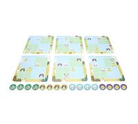 Giocattolo di gioco per puzzle educativo in legno sudoku con scatola di stoccaggio per bambini (Animali della fattoria (primario) 16 griglia rossa)