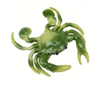 Giocattolo di Granchio Artificiale Modello Realistico in PVC Morbido per L'educazione Marina e la Fotografia 11,5x11x3 Cm (GREEN)
