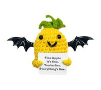 Giocattolo di Halloween lavorato a maglia | Holding Card Positivo Crochet | Statuetta di affermazione Positiva di Supporto emotivo novità per il compleanno, Giorno del Ringraziamento