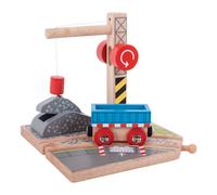 Giocattolo di legno gru con vagone Bigjigs Rail per bambini