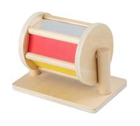 Giocattolo di legno per bambini - Tamburo rotante con campana sonora, educativo Rainbow Roller | Manuale di colore Sonaglio per bambini da 6 a 12 mesi, Roller sensoriale con specchio, regalo in