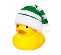Giocattolo di Natale a forma di papera di gomma - Papere con cappello di Babbo Natale per vasche da bagno, decorazioni galleggianti e squittenti per eventi invernali | Papere di gomma a tema natalizio