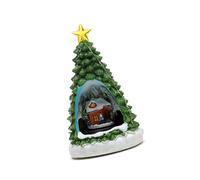 Giocattolo di Natale Carillon Casa Albero di Natale Resina Carillon Con Treno Luce LED Per Gli Uomini Donne Kid Presente Musica Villaggio
