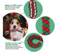 Giocattolo di Natale, giocattolo di corda per cani, regalo di Natale, giocattolo da masticare compatibile con la pulizia e l'addestramento d