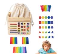 Giocattolo di ordinamento delle forme - Giocattoli educativi Ordinamento di forme di colore | Bastoncini di legno colorati, gioco sensoriale di sviluppo con gioco di pesca per asilo, sala giochi
