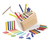 Giocattolo di ordinamento delle forme - Giocattoli educativi Ordinamento di forme di colore | Bastoncini di legno colorati, gioco sensoriale di sviluppo con gioco di pesca per asilo, sala giochi