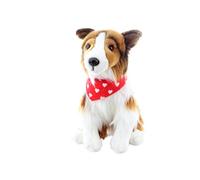 Uni-Toys - Collie a pelo lungo con foulard (motivo cuorico) - 27 cm (altezza) - cane di peluche, collie - peluche
