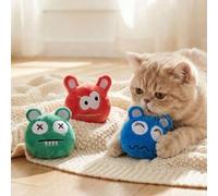 Giocattolo di peluche creativo a forma di mostro bizzarro per gatti, con carta sonora per un gioco interattivo con i gatti verde,blu,Rosso anguriaFumettoPoliestere