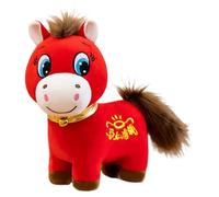Giocattolo di peluche di cavallo | 25 centimetri Plicken 2026 | Bambola collettiva cinese di Capodanno per il soggiorno dei bambini gioco auto da viaggio