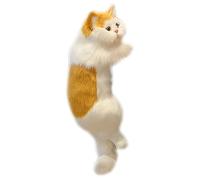 Giocattolo di peluche imitazione realistico, animale domestico giocattolo realistico | Adorabile decorazione di simulazione per scrivania giocattolo gatto appeso specchio auto decorazione