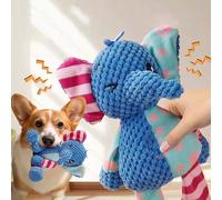 Giocattolo di peluche per cani a forma di elefante che emette suoni, resistente, adatto per la pulizia dei denti di tutte le razze di cani, adatto come regalo per feste per cani di taglia piccola e me