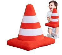 Giocattolo di peluche Road Cone - Coni di sicurezza | Simulazione cono | traffico - Cuscino peluche per pneumatici da strada 3D, mini giocattolo da strada, pannello per costruzione simul