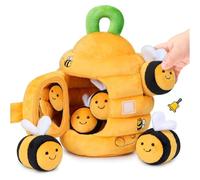 Giocattolo di peluche sensoriale per bambini, con sonaglio, scricchiolio scoppiettante, suoni musicali che promuovono lo sviluppo visivo dei bambini, giocattoli sensoriali