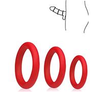 Giocattolo di ritardo in silicone creativo da uomo Timer di ritardo a tre squilli rosso